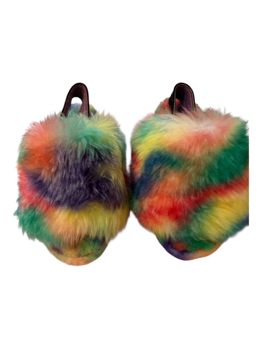 UGG Fluff Yeah Pride Slipper women's, Rainbow Tied dye, size 7, NEW with tags